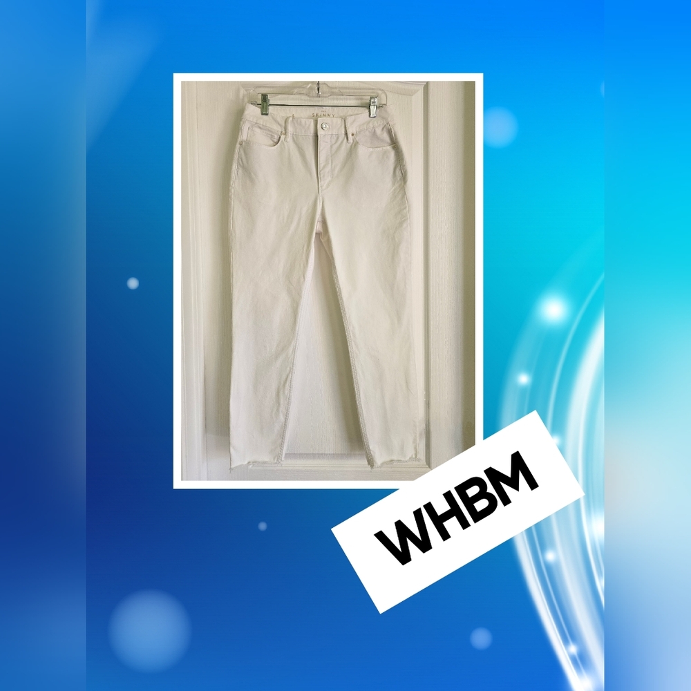 EUC WHBM Women's White Skinny Ankle Jeans, Size 6